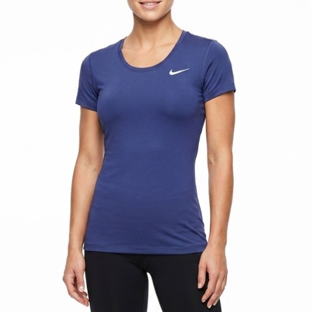 Nike Dri-FIT Short Sleeve Athletic Top Blue Running Workout Shirt Women’s Size S